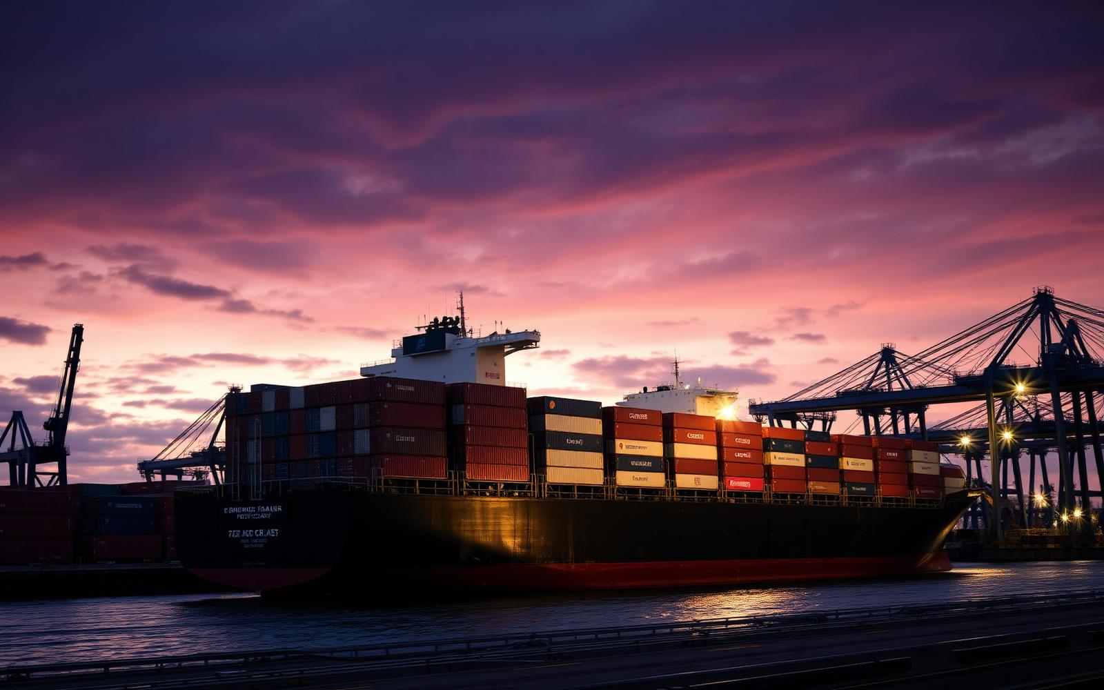Cargo vessel at port